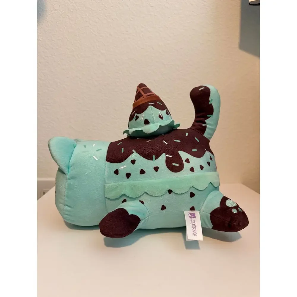Aphmau MeeMeows Ice Cream Mint Chocolate Chip Cat Plush 11